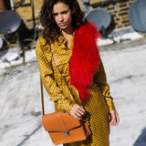 Leather Shoulder Bag - Burnt Orange