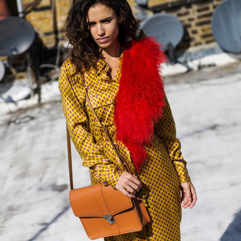 Leather Shoulder Bag - Burnt Orange