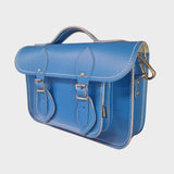 Leather Satchel - 11.5'' Cornflower Blue - In Stock & Ready to Ship