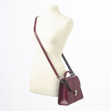 Handmade Leather Cross Body Bag - Marsala Red