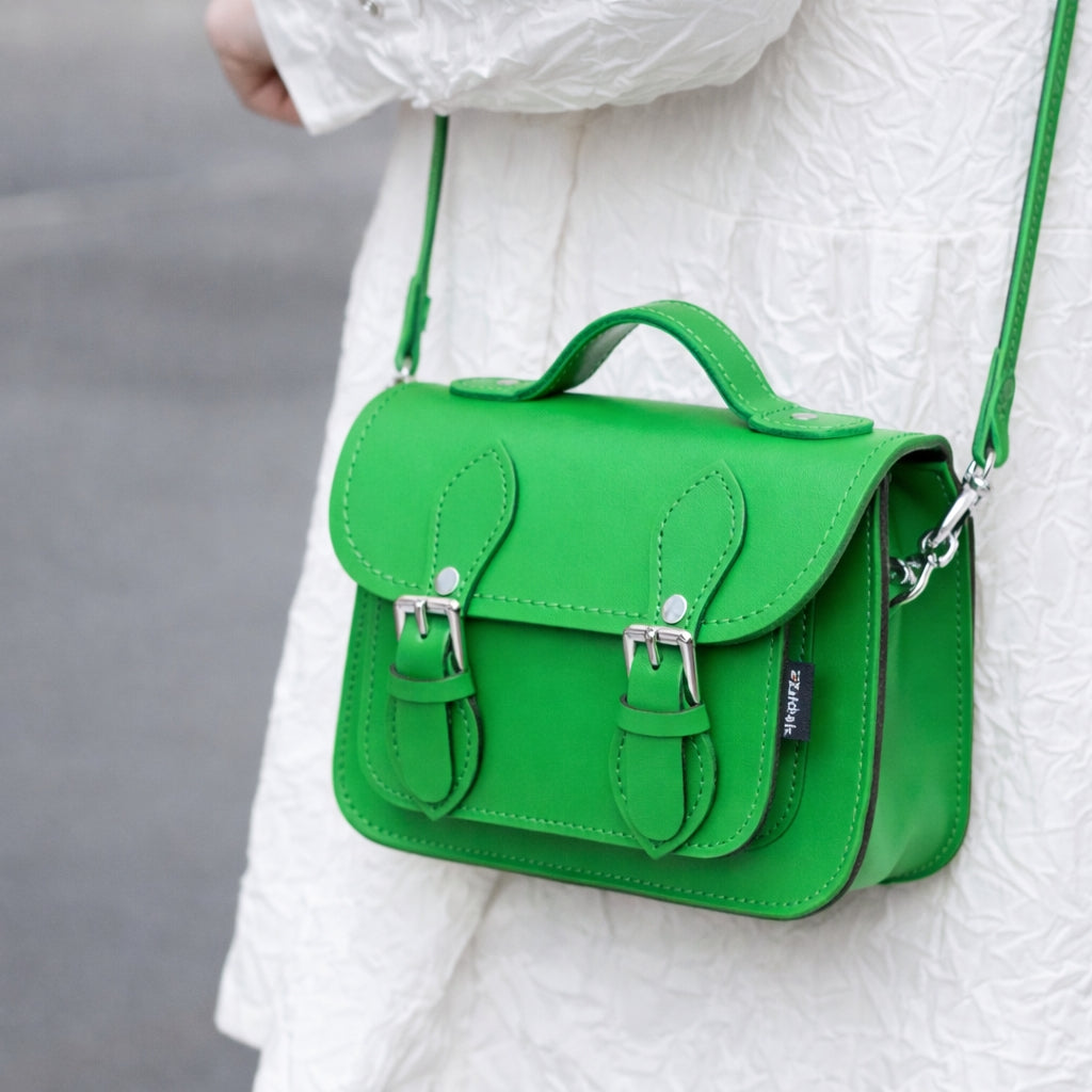 Handmade Leather Micro Satchel - Green