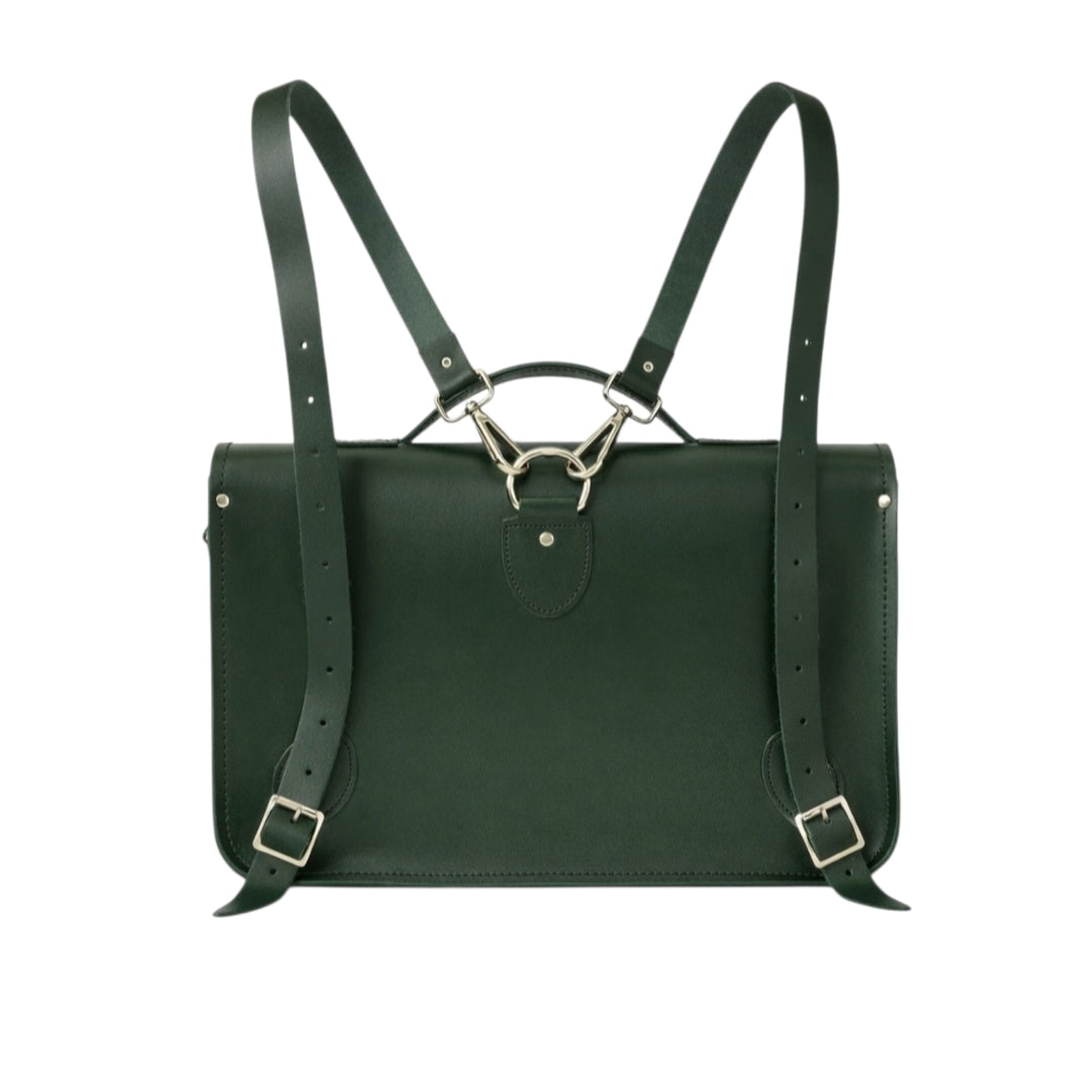 Leather Backpack Satchel Ivy Green 14.5'' - In Stock & Ready to Ship