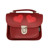 Luna Handmade Leather Bag - Love Hearts- Red