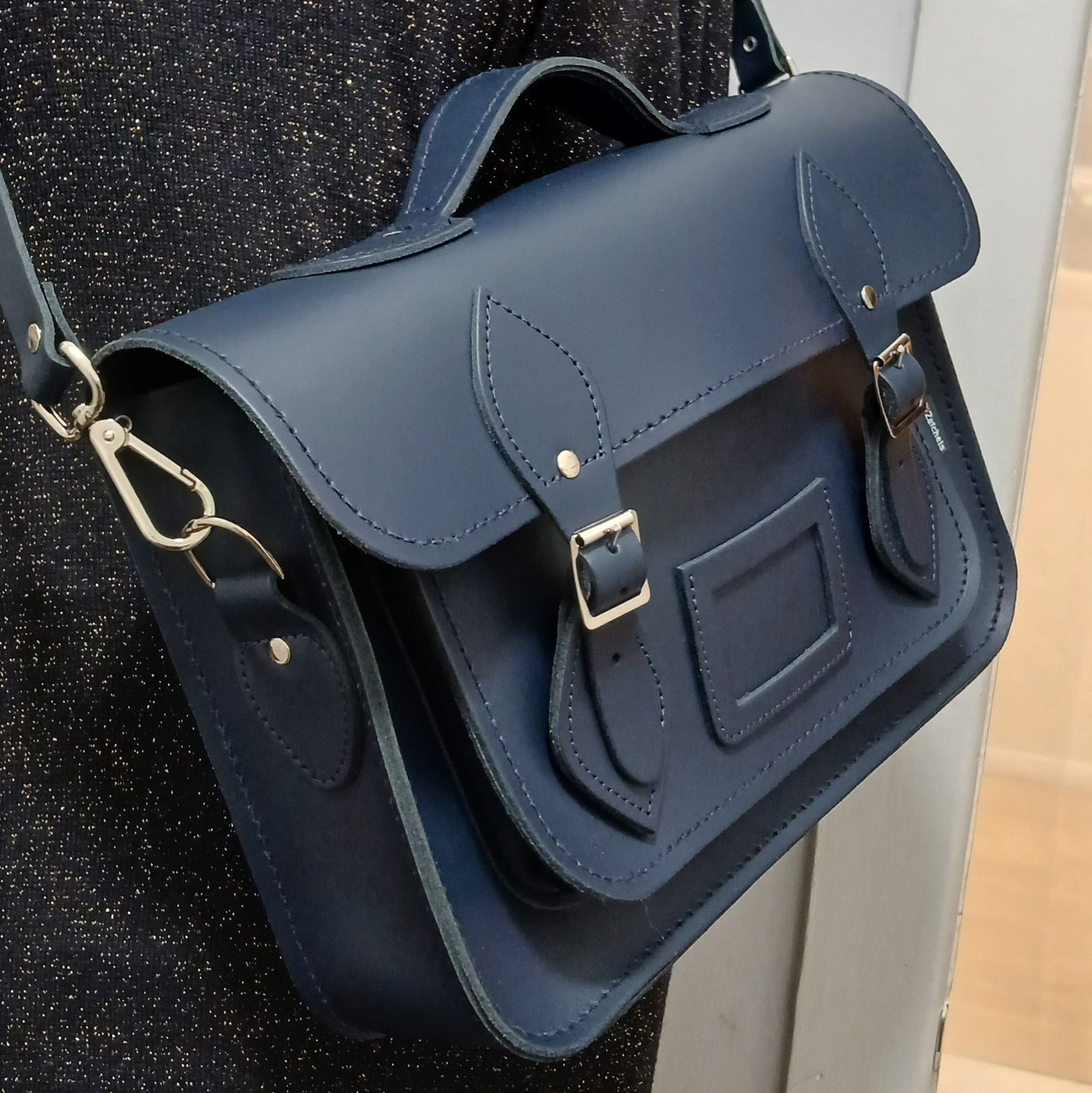 Zatchels Navy Blue Handmade Leather Satchel | 4 Sizes