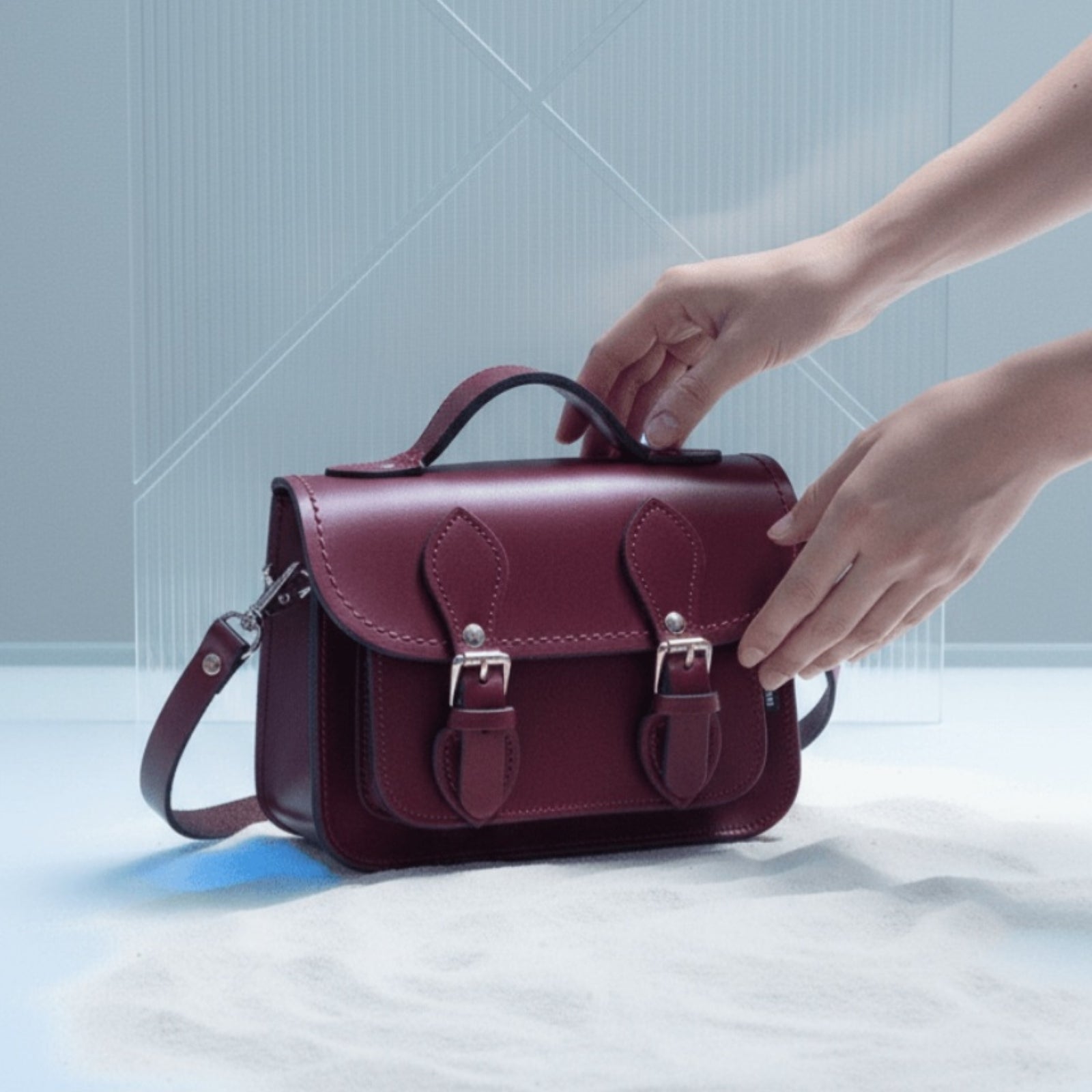 Zatchels Leather Micro Satchel Handbag - Oxblood Red