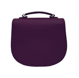 Handmade Leather Twist Lock Saddle Bag - Purple