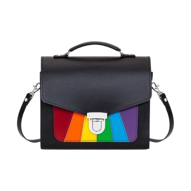Pride Rainbow Handmade Leather Sugarcube Handbag  Grande - In Stock & Ready to Ship