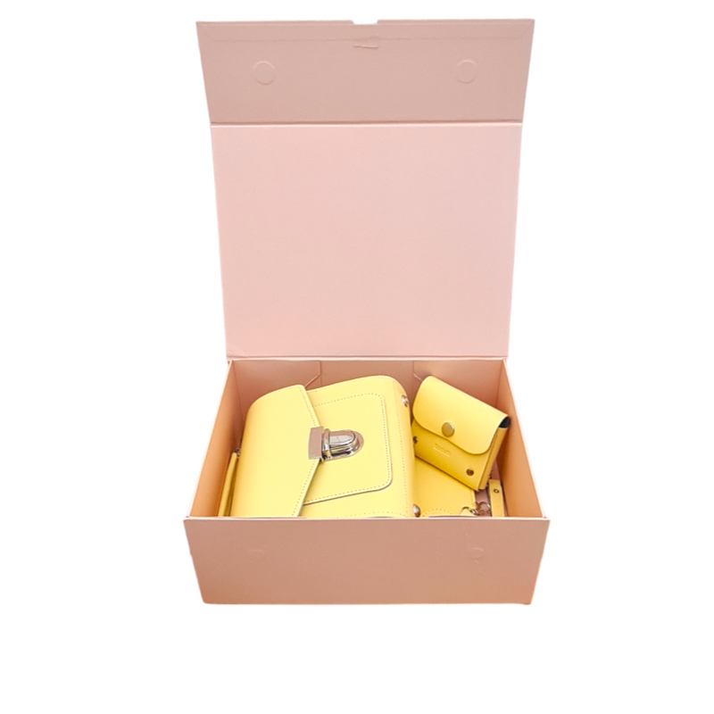 Handmade Leather Sugarcube Plus Collection Gift Set - Primrose - Yellow