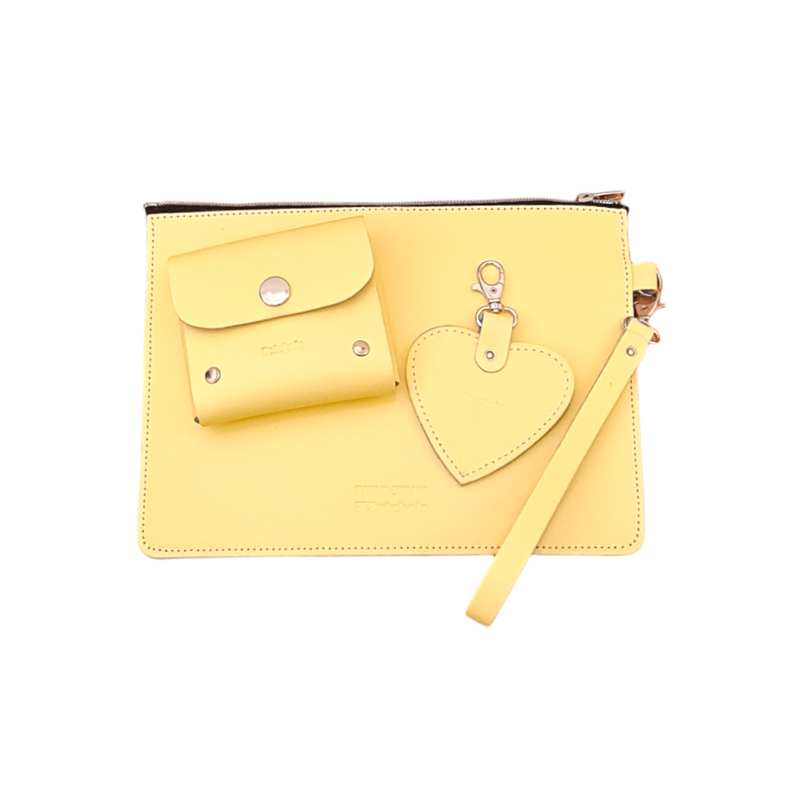 Handmade Leather Midi Collection Gift Set - Primrose Yellow