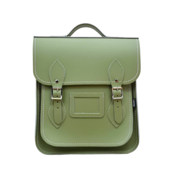 Handmade Leather City Backpack - Sage Green