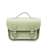 Leather Midi Satchel -  Sage -Green