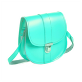 Handmade Leather Pushlock Saddle Bag - Limpet - Shell Blue