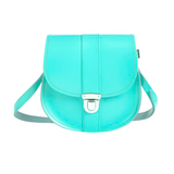 Handmade Leather Pushlock Saddle Bag - Limpet - Shell Blue