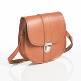 Handmade Leather Pushlock Saddle Bag - Burnt Orange