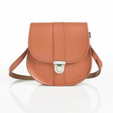 Handmade Leather Pushlock Saddle Bag - Burnt Orange