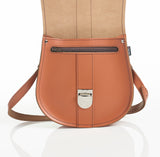 Handmade Leather Pushlock Saddle Bag - Burnt Orange