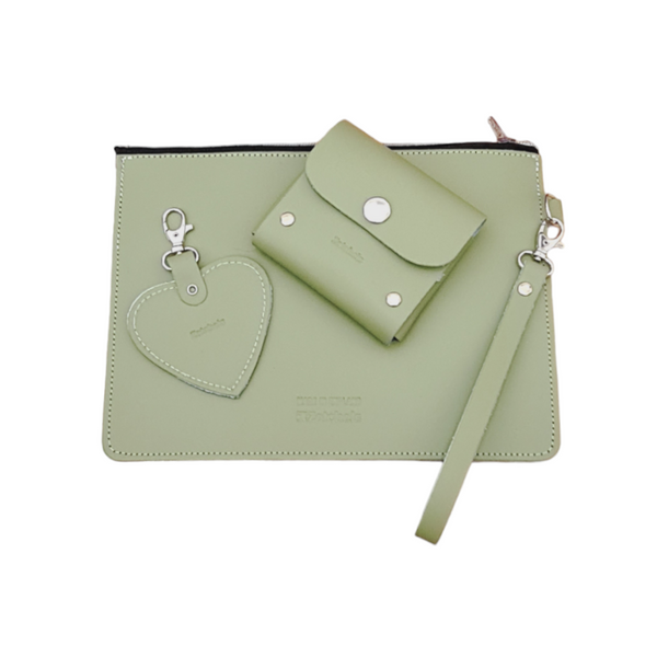 Handmade Leather Midi Collection Gift Set - Sage - Green