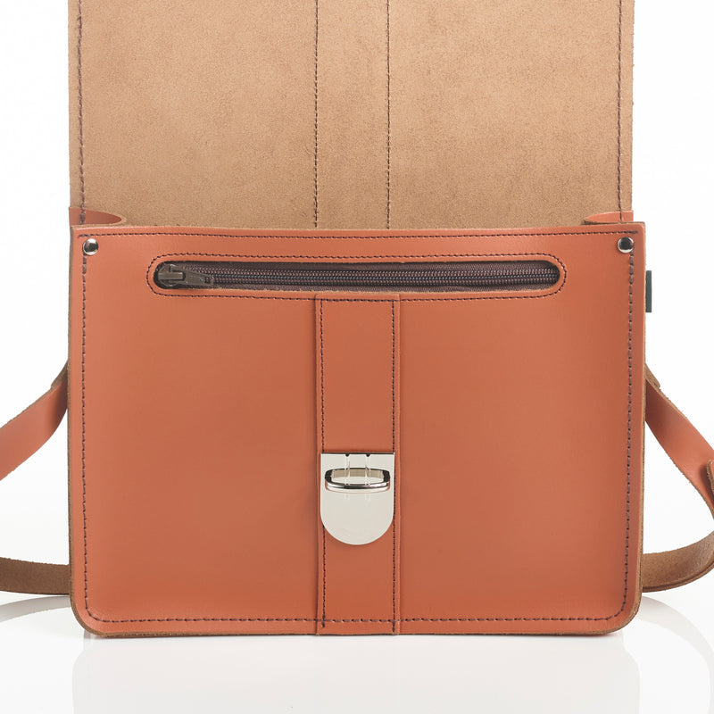 Leather Shoulder Bag - Burnt Orange