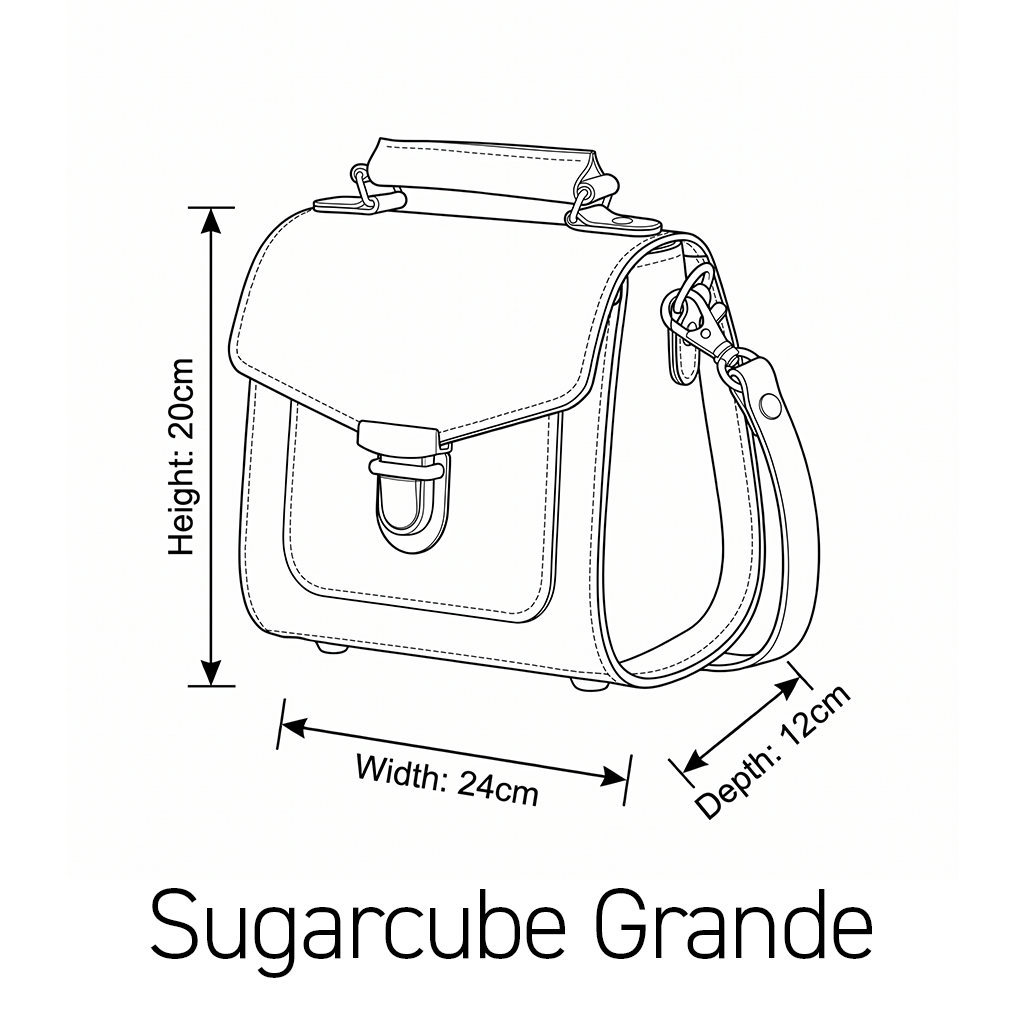 Leather Sugarcube Grande Handbag - Cafe Noir - In Stock & Ready to Ship
