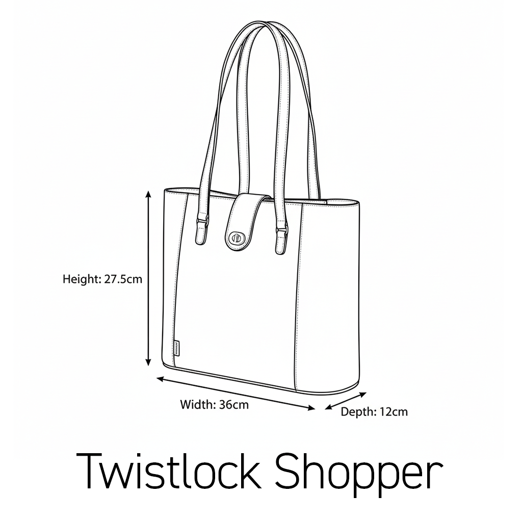 Handmade Leather Twist Lock Shopper - Autumnal Kaleidoscope