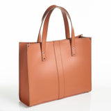 Handmade Leather Shopper - Burnt Orange