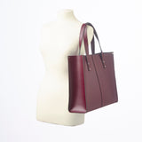 Handmade Leather Shopper - Marsala Red