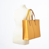 Handmade Leather Shopper - Yellow Ochre