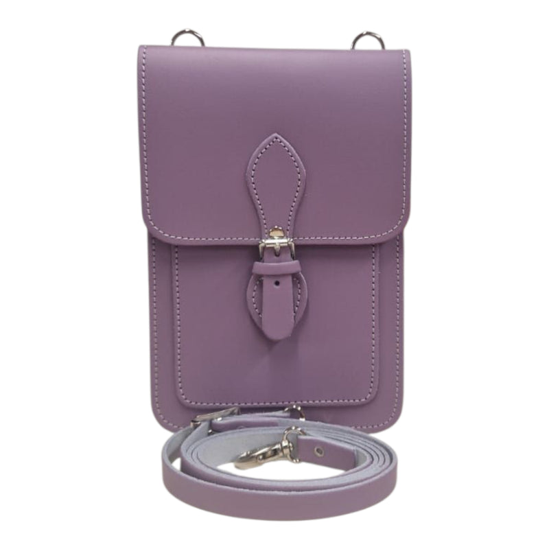 Handmade Leather Mobile Phone Pouch Plus - Pastel Violet