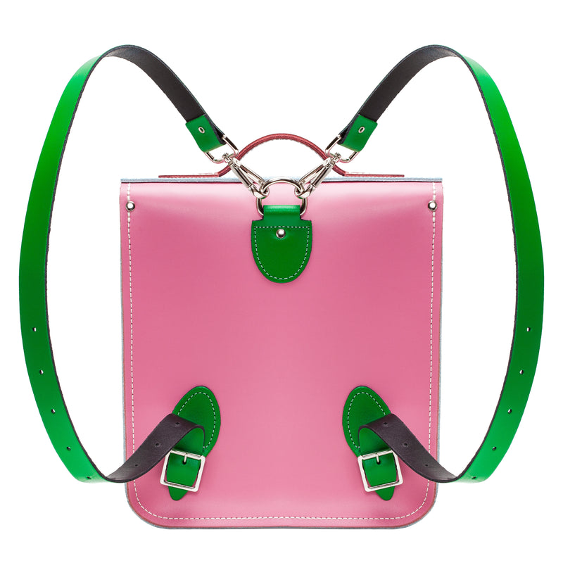 Handmade Leather City Backpack - Classic Kaleidoscope