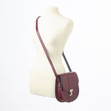 Handmade Leather Pushlock Saddle Bag - Marsala Red