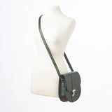 Handmade Leather Pushlock Saddle Bag - Ivy Green