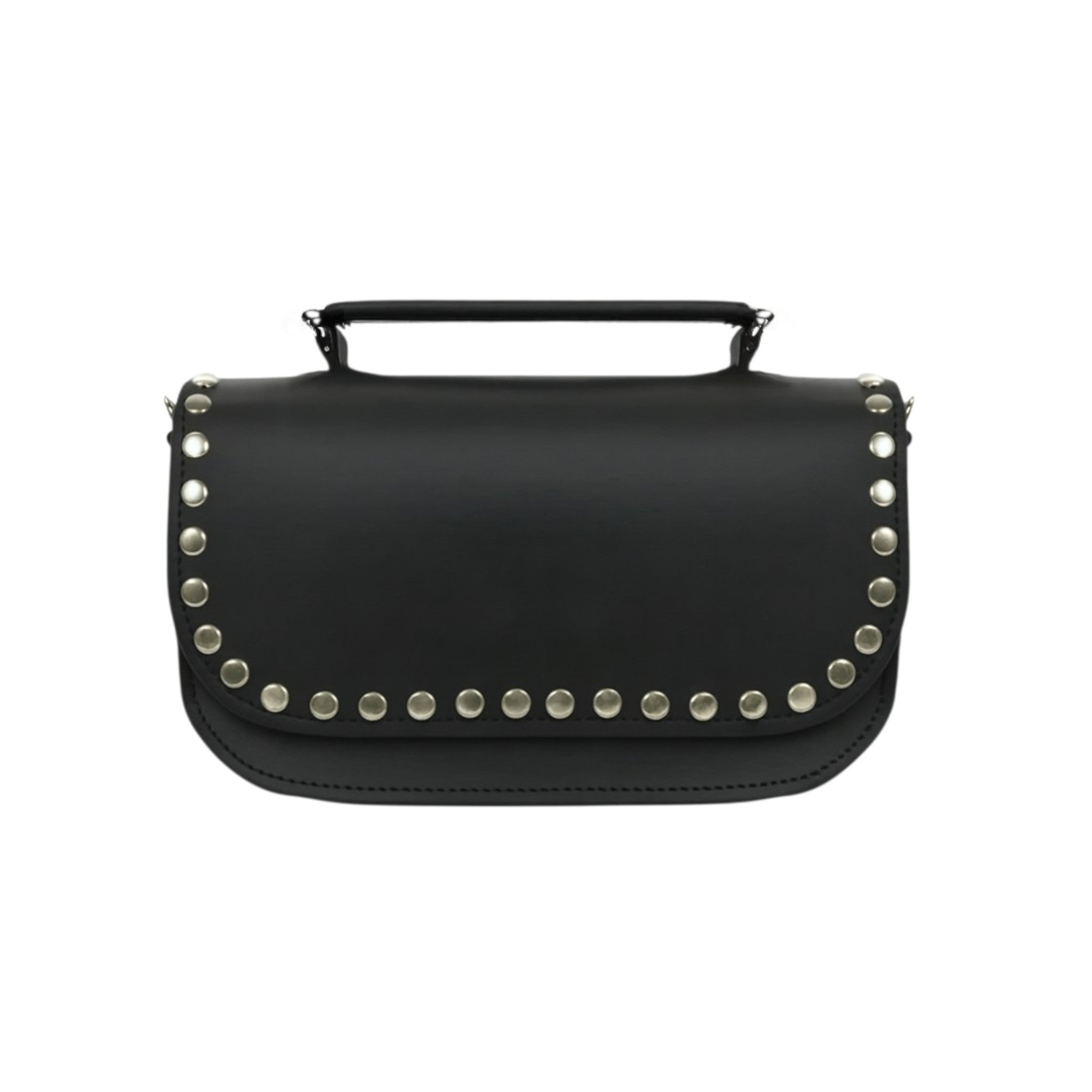 Zatchels Aura Handmade Leather Bag - Black Studded