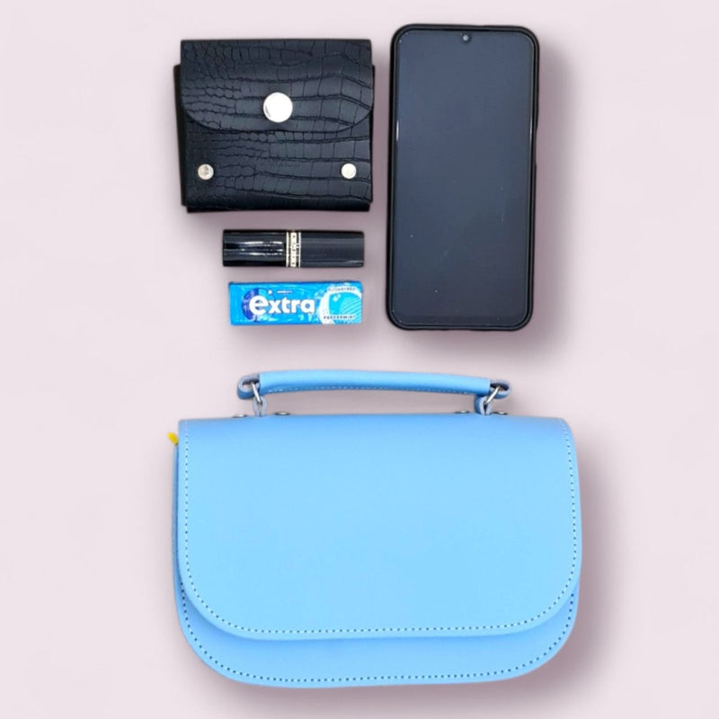 Aura Handmade Leather Bag - Limpet - Shell Blue