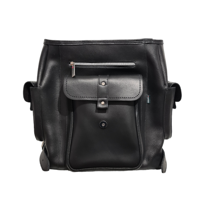 Men's Leather Tannery Backpack - Black