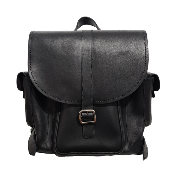 Men s Black Leather Backpack Zatchels BUY ONLINE Free UK P P
