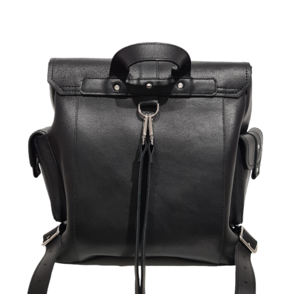 Men s Leather Tannery Backpack Black