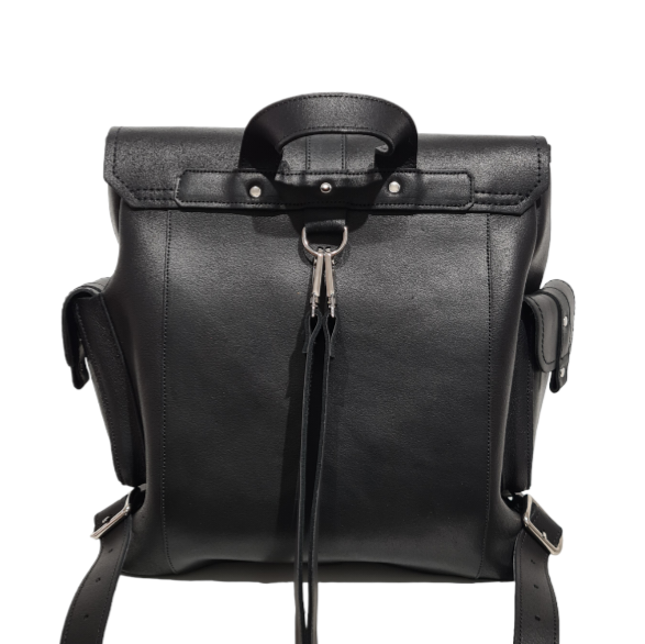 Men's Leather Tannery Backpack - Black