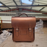 Leather City Backpack - Bronze Metallic High Shine - In Stock & Ready to Ship