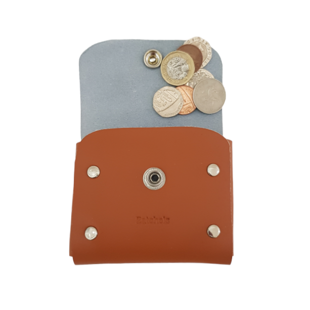 Handmade Leather Simple Coin Purse - Burnt Orange