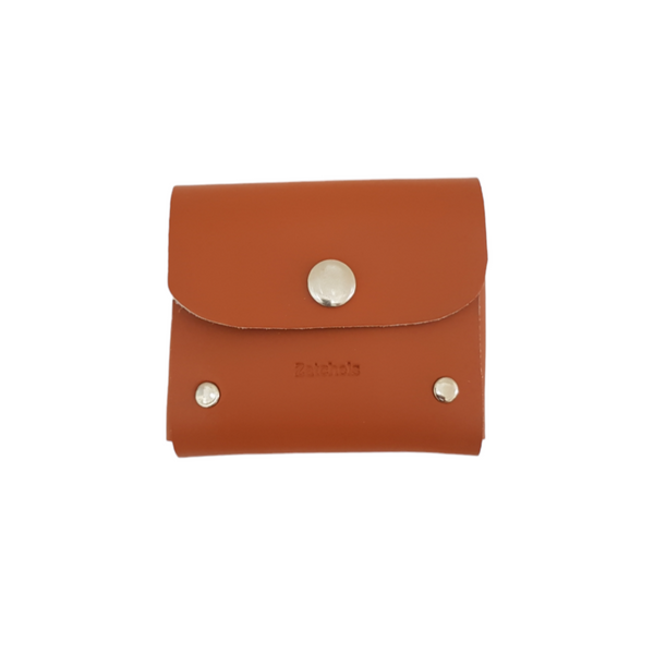 Handmade Leather Simple Coin Purse - Burnt Orange