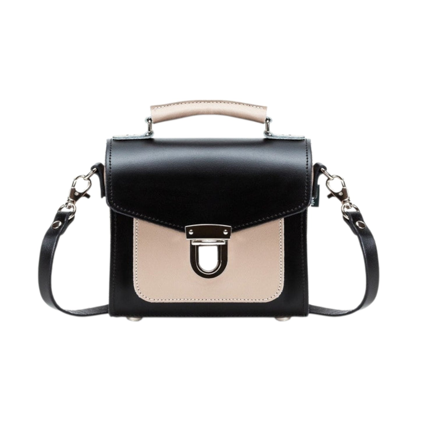 Handmade Leather Sugarcube Handbag - Cafe Noir