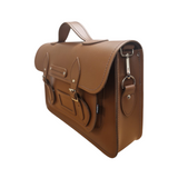 Leather 16'' Backpack Satchel Chestnut Brown - In Stock & Ready to Ship