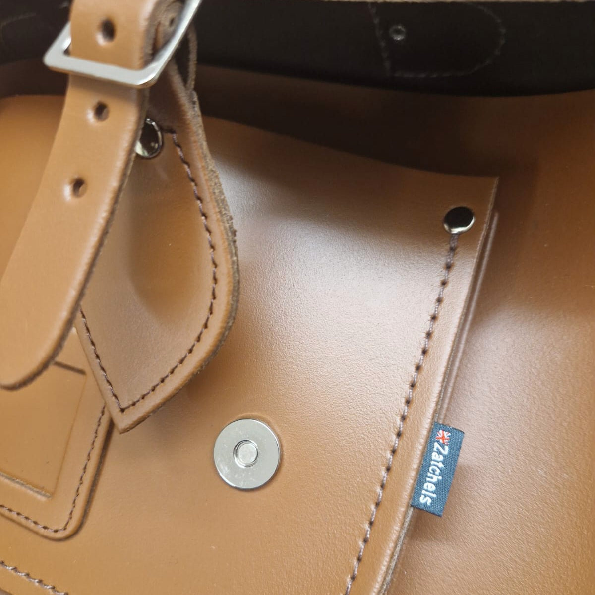 Leather 14.5'' Backpack Satchel Chestnut Brown - In Stock & Ready to Ship
