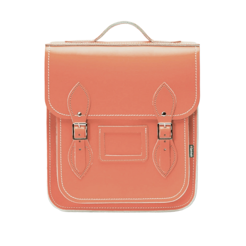 Handmade Leather City Backpack - Coral