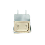 Leather Satchel with Buckle Fastenings- 11.5'' Pastel Cream - In Stock & Ready to Ship