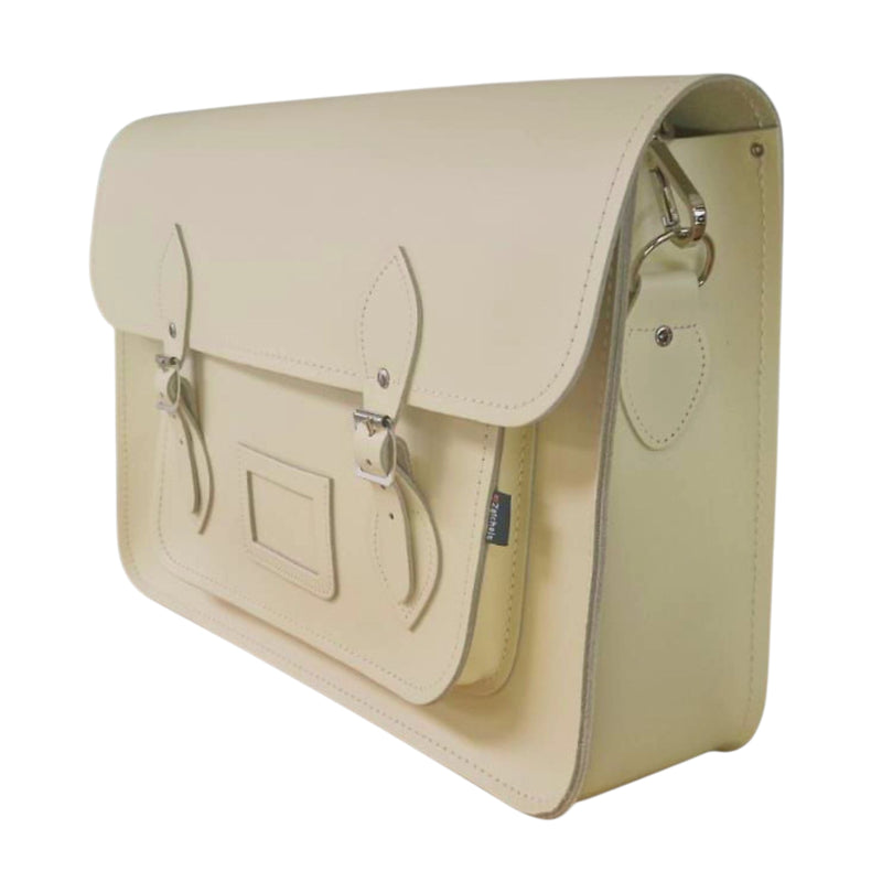 Leather 16'' Backpack Satchel Pastel Cream - In Stock & Ready to Ship