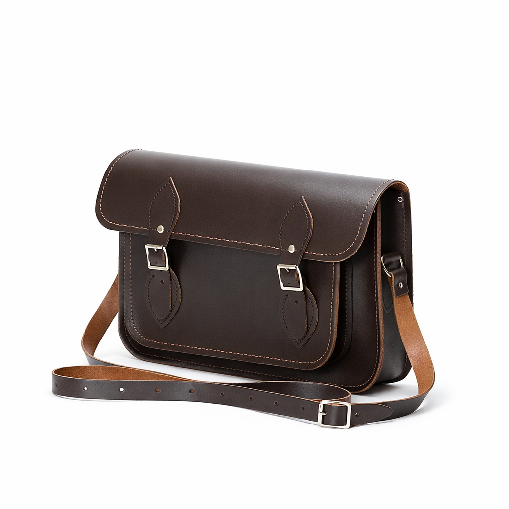 Leather Satchel - Dark Brown 11.5'' - In Stock & Ready to Ship