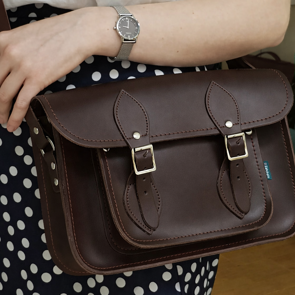 Leather Satchel - Dark Brown 11.5'' - In Stock & Ready to Ship