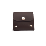 Handmade Leather Simple Coin Purse - Dark Brown