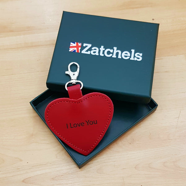 Red Leather Heart Charm with Gift Box
